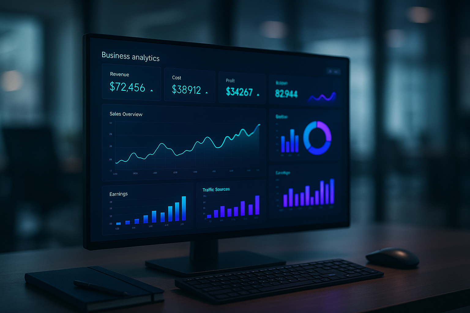 Dashboard de software empresarial y automatización